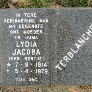 TERBLANCHE Lydia Jacoba nee NORTJE 1914-1979