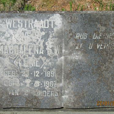 WESTRAADT Magdalena S.W. nee NEL 1891-1967