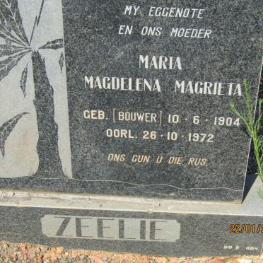 ZEELIE Maria Magdelena Magrieta nee BOUWER 1904-1972
