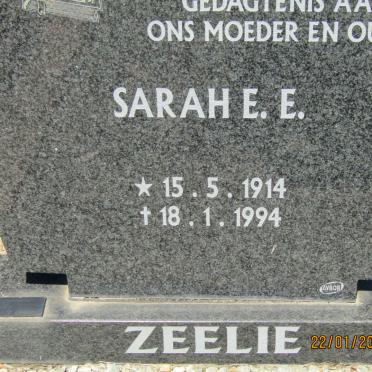 ZEELIE Sarah E.E. 1914-1994