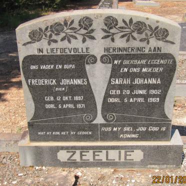 ZEELIE Frederick Johannes 1897-1971 &amp; Sarah Johanna 1902-1969