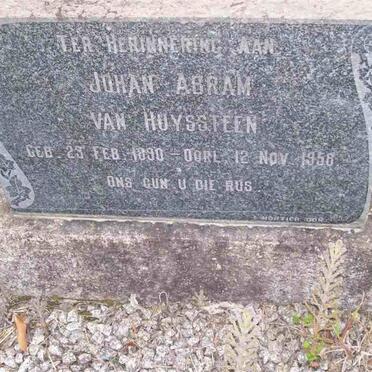 HUYSSTEEN Johan Abram, van 1890-1958