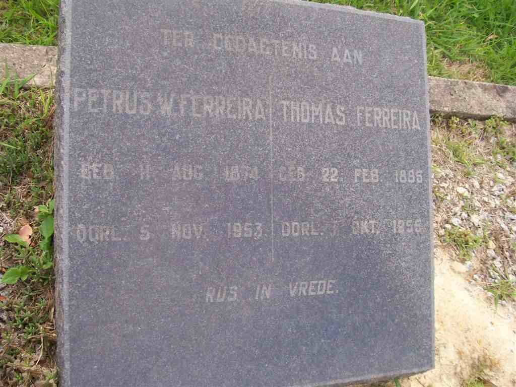 FERREIRA Petrus W. 1874-1953 :: FERREIRA Thomas 1885-1855