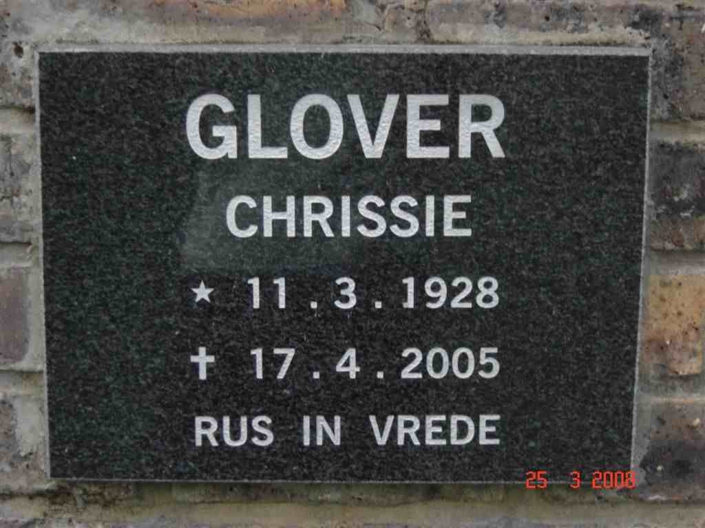 GLOVER Chrissie 1928-2005