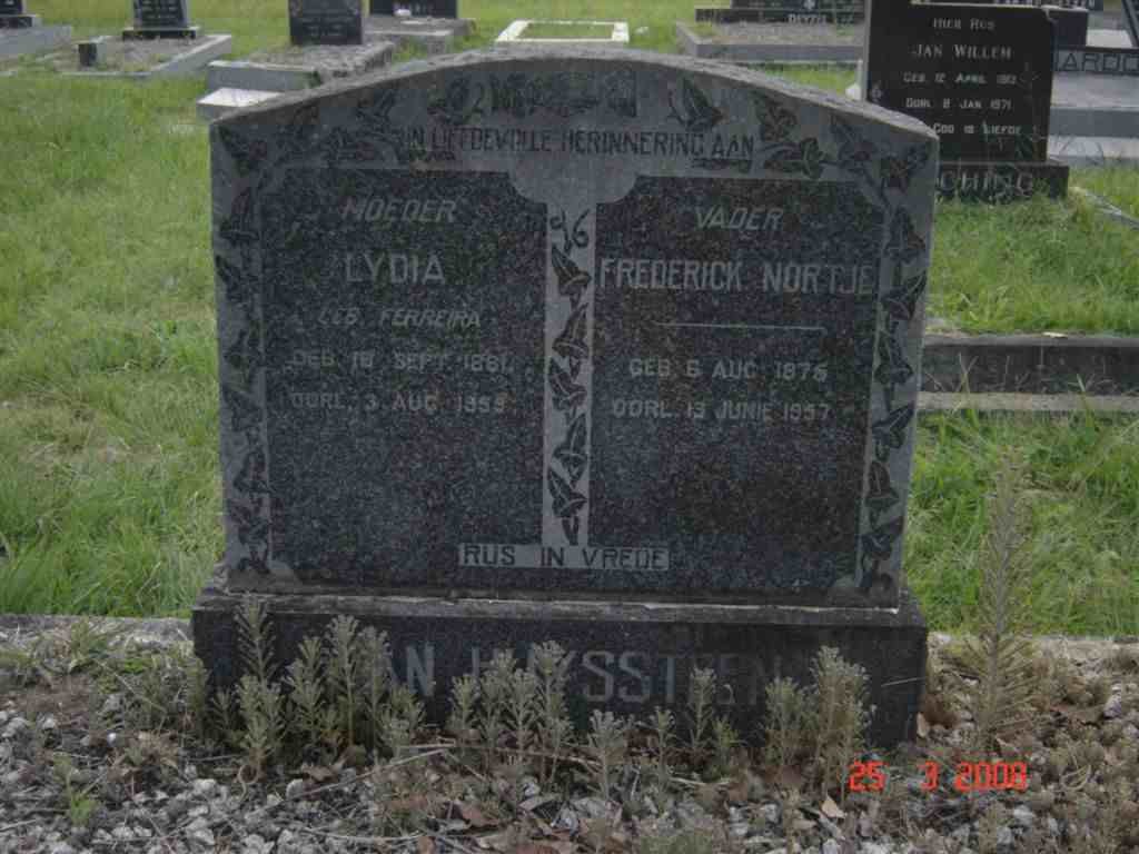 HUYSSTEEN Frederick Nortje, van 1876-1957 & Lydia FERREIRA 1881-1958