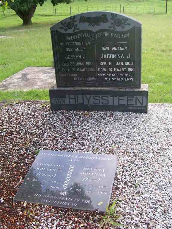 HUYSSTEEN Joseph J. 1893-1965 & Jacomina J. 1900-1981