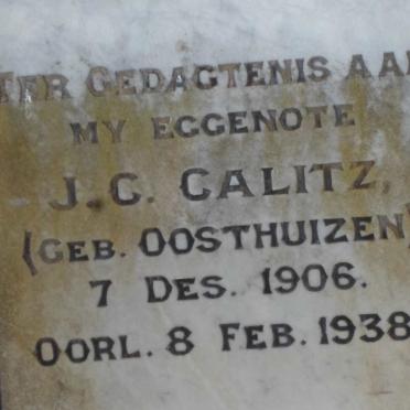 CALITZ J.C. nee OOSTHUIZEN 1906-1938