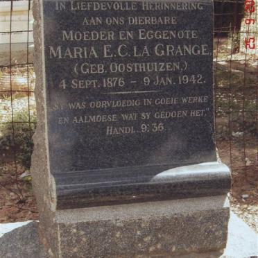 GRANGE Maria E.C., la nee OOSTHUIZEN 1876-1942