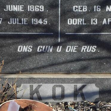 KOK Andries Matthys 1869-1945 &amp; Jacoba Cornelia S. OOSTHUIZEN 1873-1967