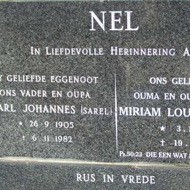 NEL Charl Johannes 1905-1982 &amp; Miriam Louisa V.D. HAM 1912-2009