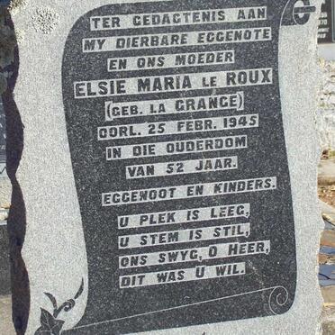 ROUX Elsie Maria, le nee LA GRANGE -1945