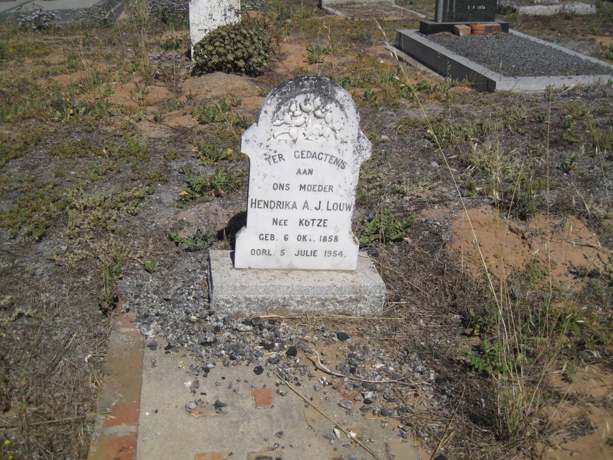 LOUW Hendrika H.A. nee KOTZE 1858-1954