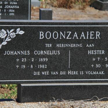 BOONZAAIER Johannes Cornelius 1899-1982 &amp; Hester Aletta 1902-1987