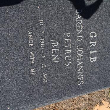 GRIB Barend Johannes Petrus 1910-1982