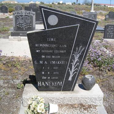 HANEKOM G.M.A. 1901-1973