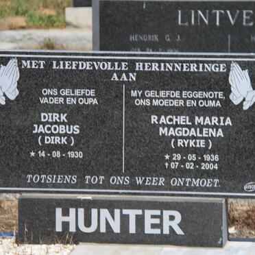 HUNTER Dirk Jacobus 1930- &amp; Rachel Maria Magdalena 1936-2004