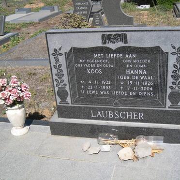 LAUBSCHER Koos 1922-1993 &amp; Hanna DE WAAL 1926-2004