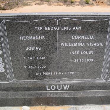 LOUW Hermanus Josias 1933-2000 &amp; Cornelia Willemina VISAGIE nee LOUW 1939-