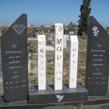 MOUTON Hannes 1928-1998 &amp; Hester 1929-1996