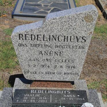 REDELINGHUIS Vaatjie 1934-2003 &amp; Anna 1944- :: REDELINGHUIS Anene 1974-1976