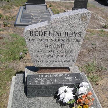 REDELINGHUYS Vaatjie 1934-2003 &amp; Anna 1944- :: REDELINGHUYS Anene 1974-1976