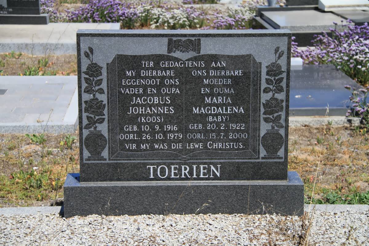 TOERIEN Jacobus Johannes 1916-1979 &amp; Maria Magdalena 1922-2000