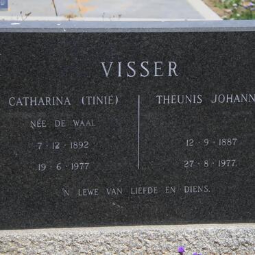 VISSER Theunis Johannes 1887-1977 &amp; Catharina DE WAAL 1892-1977