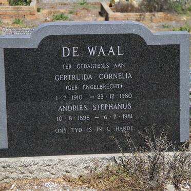 WAAL Andries Stephanus, de 1898-1981 &amp; Gertruida Cornelia ENGELBRECHT 1910-1980