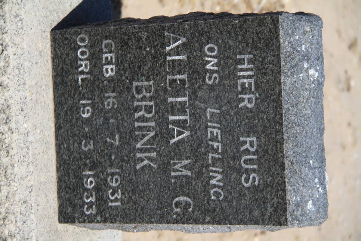 BRINK Aletta M.G. 1931-1933