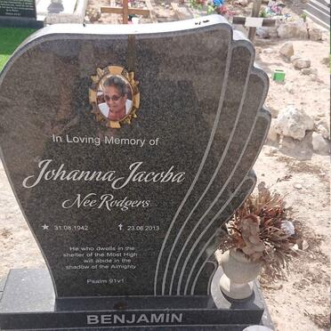 BENJAMIN Johanna Jacoba nee RODGERS 1942-2013