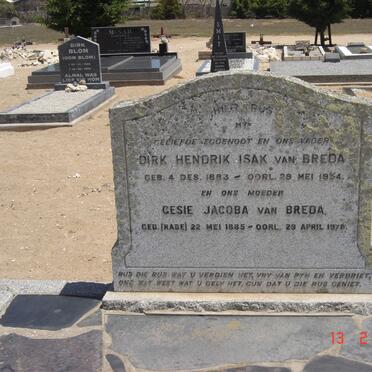 BREDA Dirk Hendrik Isak, van 1883-1954 &amp; Gesie Jacoba RABE 1885-1978