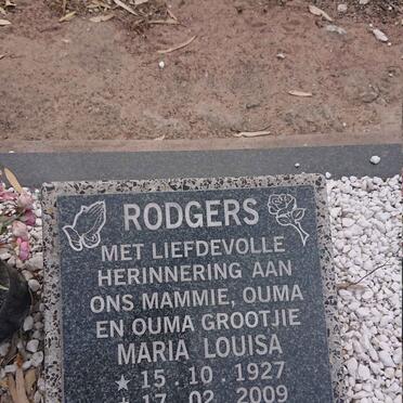 RODGERS Maria Louisa 1927-2009