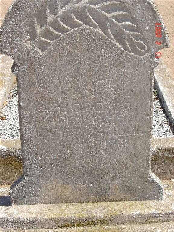 ZYL Johanna G., van 1869-1931