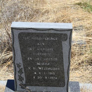 WESTHUIZEN Mimmie, v.d. 1915-1974