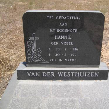 WESTHUIZEN Hannie, van der nee VISSER 1916-1991