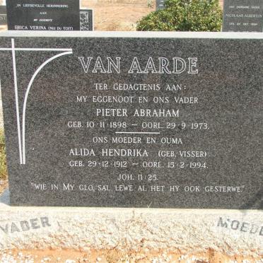AARDE Pieter Abraham, van 1898-1973 &amp; Alida Hendrika VISSER 1912-1994
