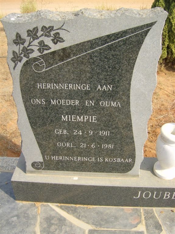 JOUBERT Miempie 1911-1981