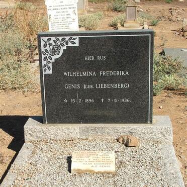GENIS Wilhelmina Frederika nee LIEBENBERG 1896-1936