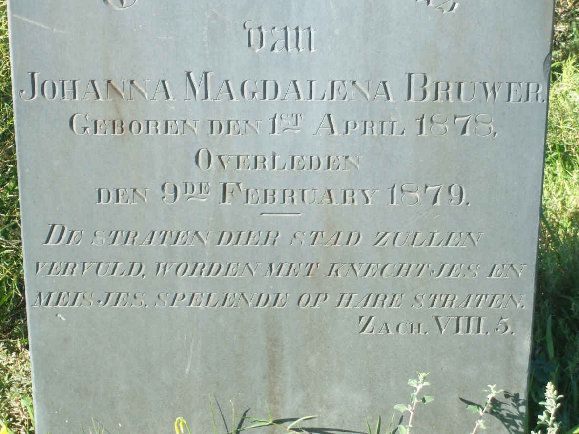 BRUWER Johanna Magdalena 1878-1879