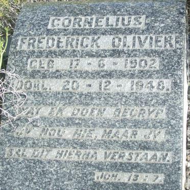 OLIVIER Cornelius Frederick 1902-1948