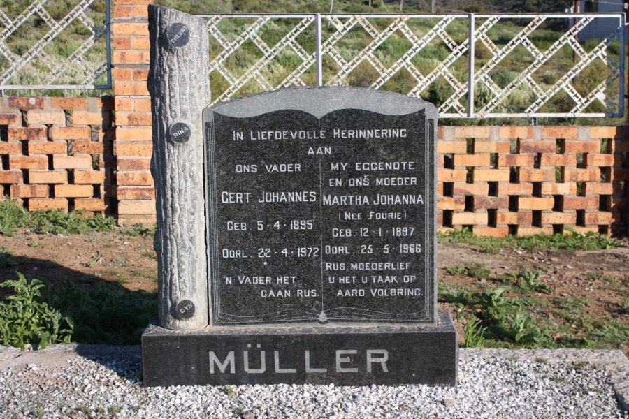 MULLER Gert Johannes 1895-1972 & Martha Johanna FOURIE 1897-1966