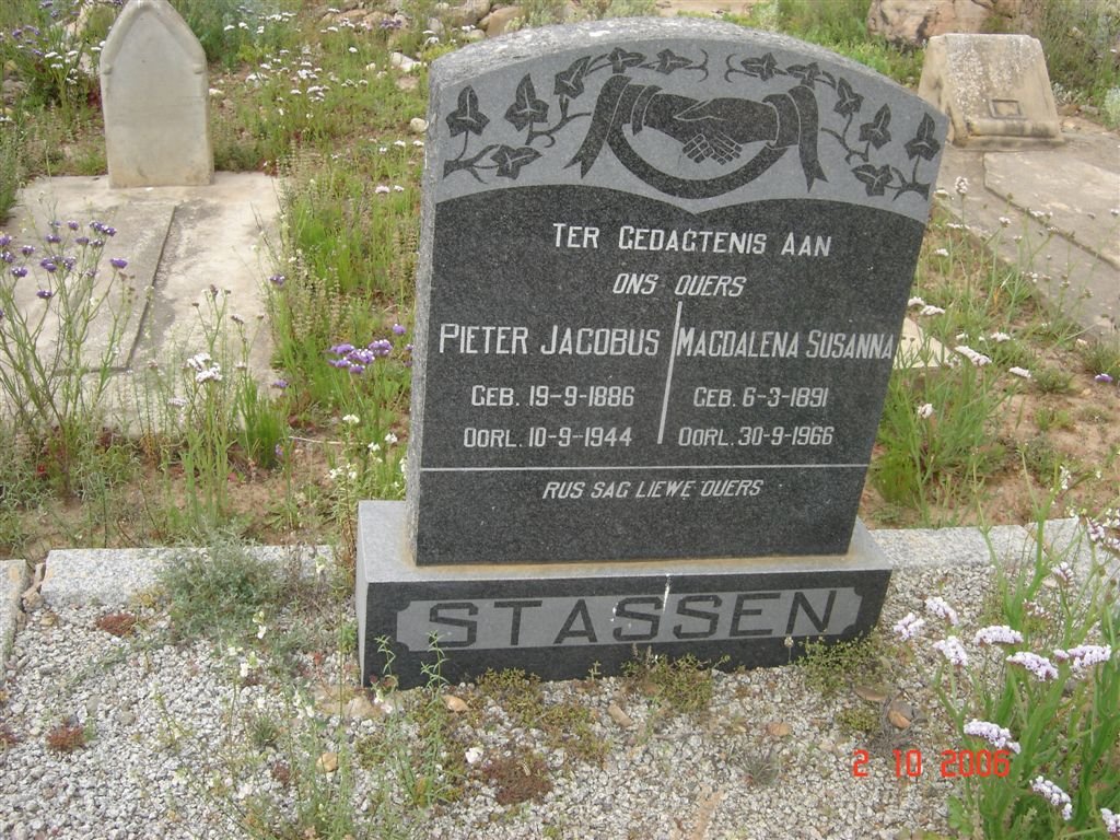 STASSEN Pieter Jacobus 1886-1944 & Magdalena Susanna 1891-1966