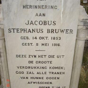 BRUWER Jacobus Stephanus 1853-1916