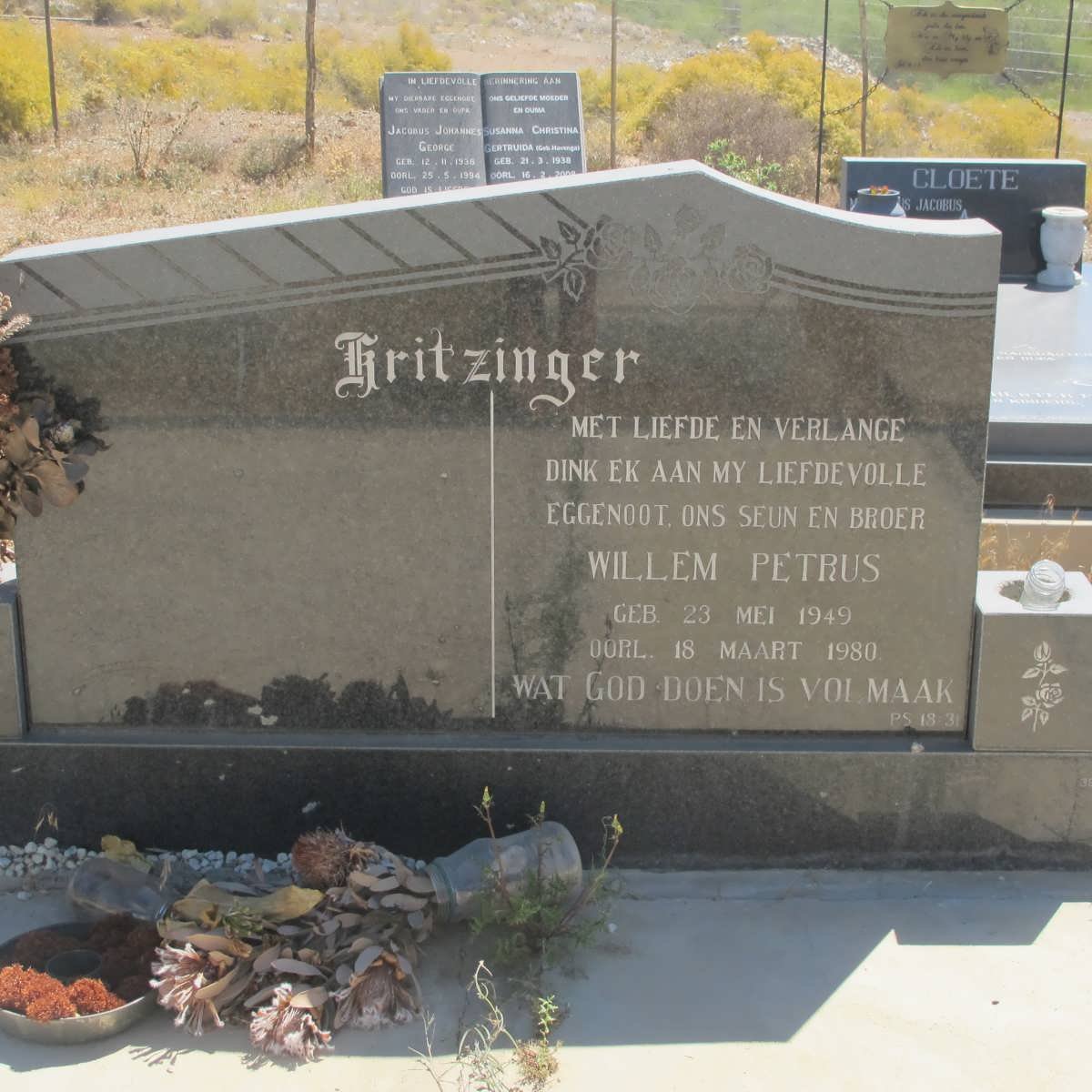 KRITZINGER Willem Petrus 1949-1980