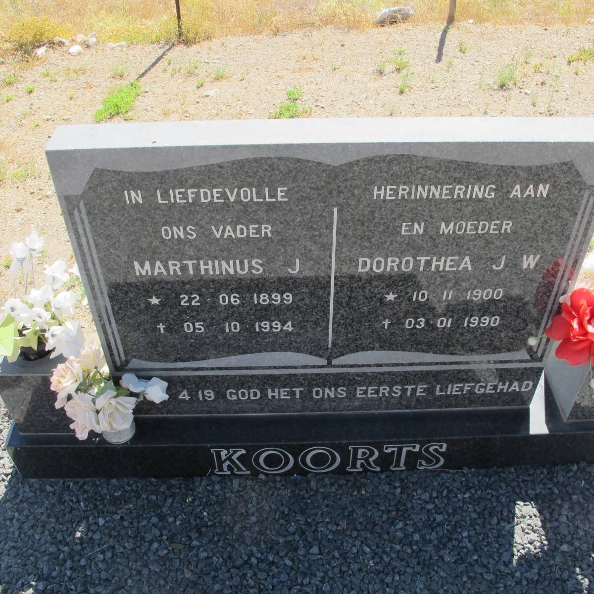 KOORTS Marthinus J. 1899-1994 & Dorothea J.W. 1900-1990