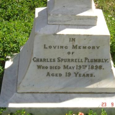 PLUMBLY Charles Spurrell -1898