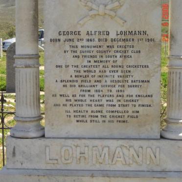 LOHMANN George Alfred 1865-1901