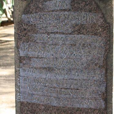 DUNCAN Thomas Mullens -1909