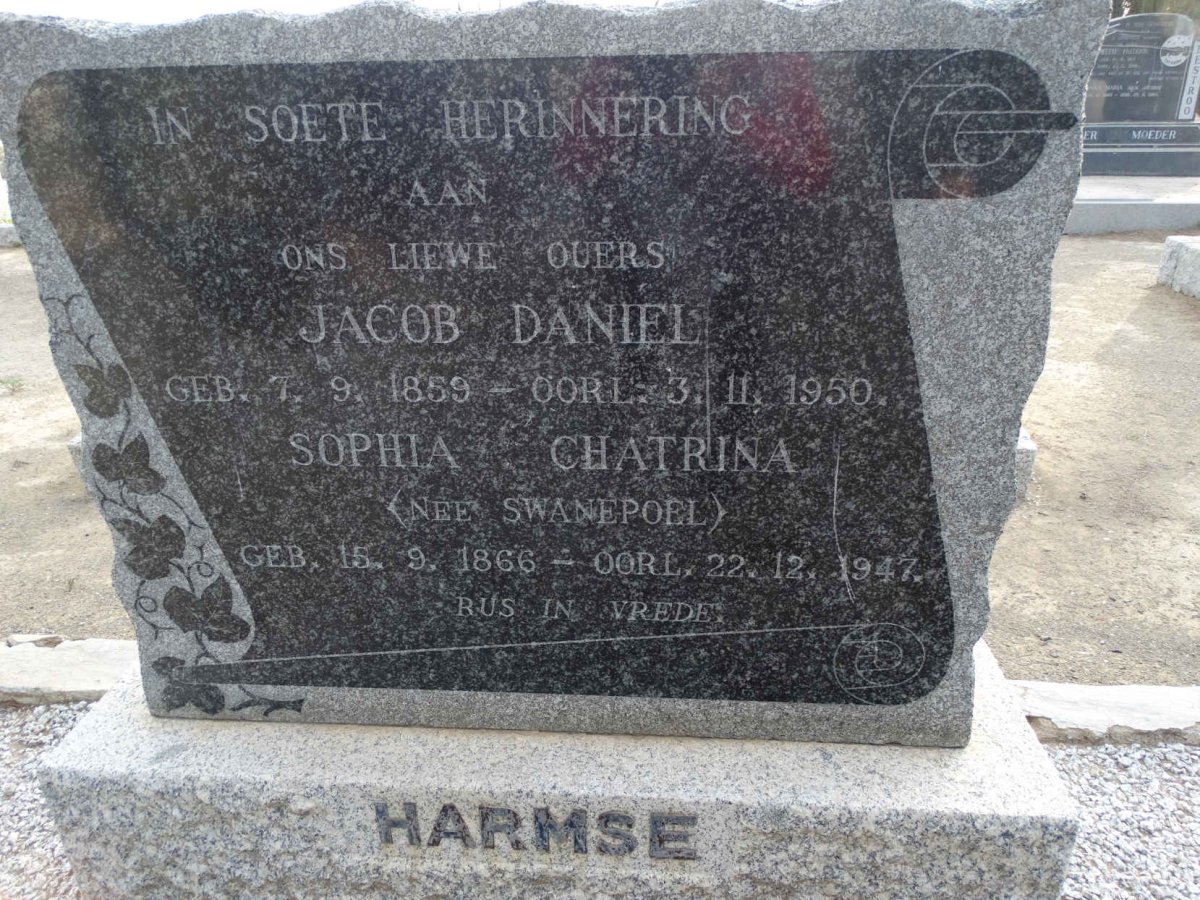 HARMSE Jacob Daniel 1859-1950 & Sophia Chatrina SWANEPOEL 1866-1947