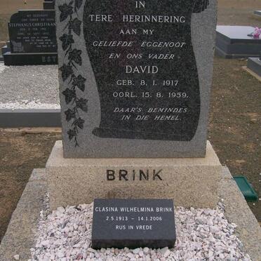 BRINK David 1917-1959 &amp; Clasina Wilhelmina 1913-2006